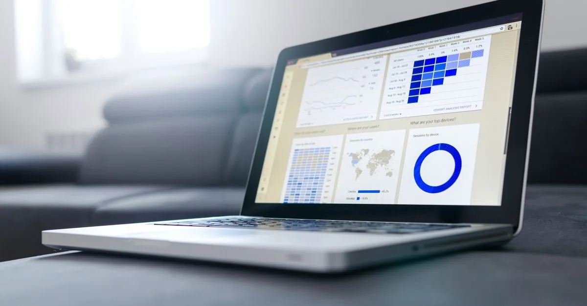 A laptop showing analytics, representing SEO for a contractor business.